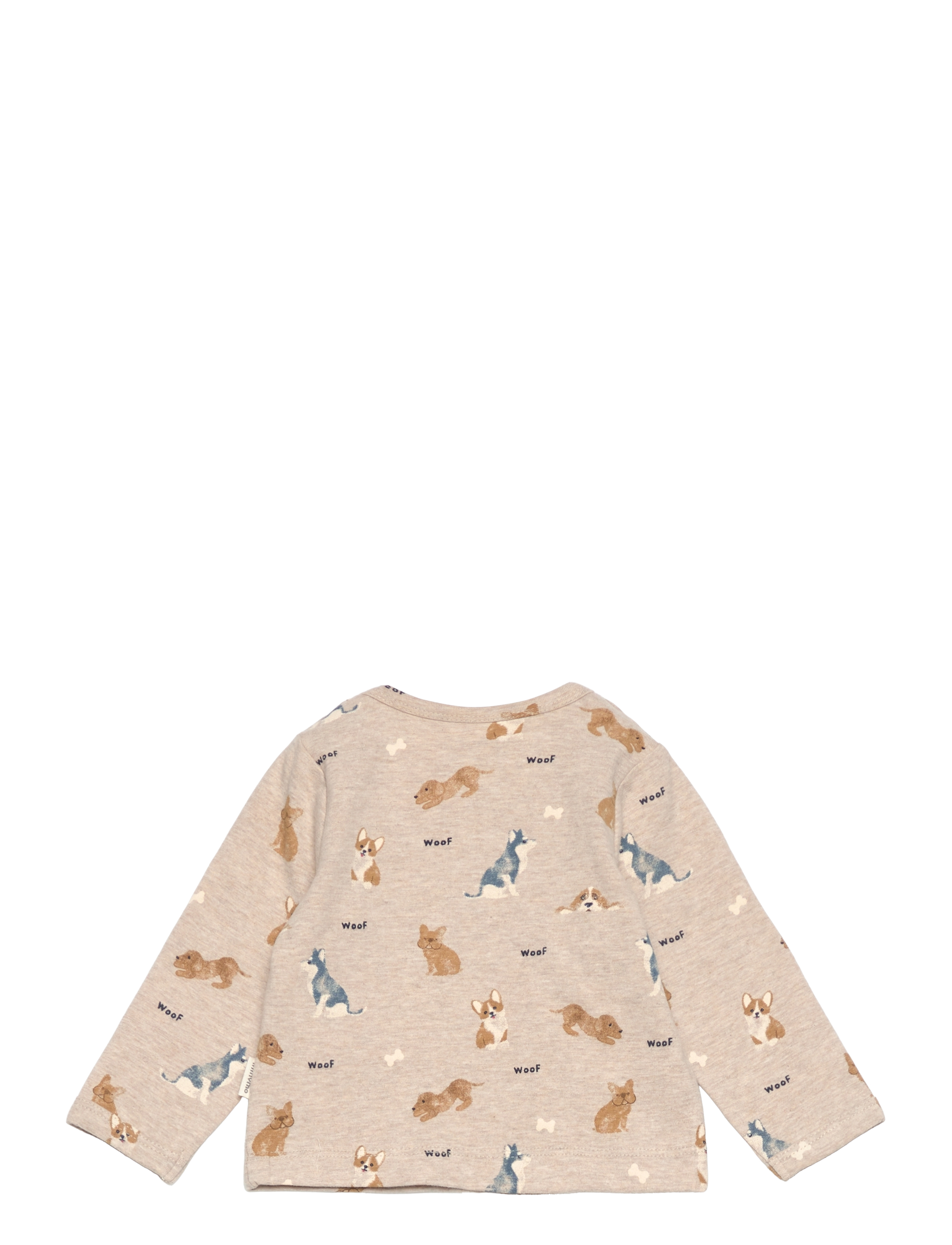 Minymo - T-shirt LS AOP - beige melange - 1