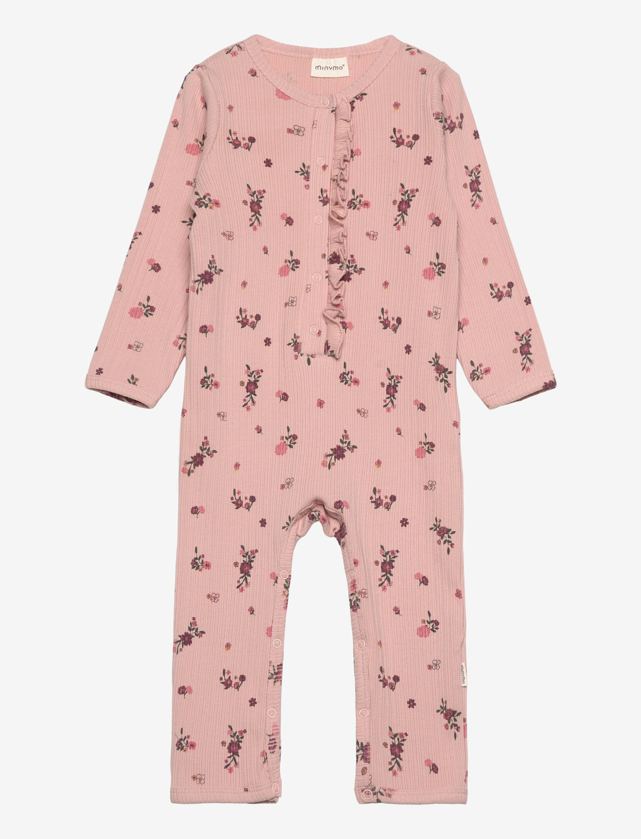 Minymo - Suit LS AOP Rib - sepia rose - 0
