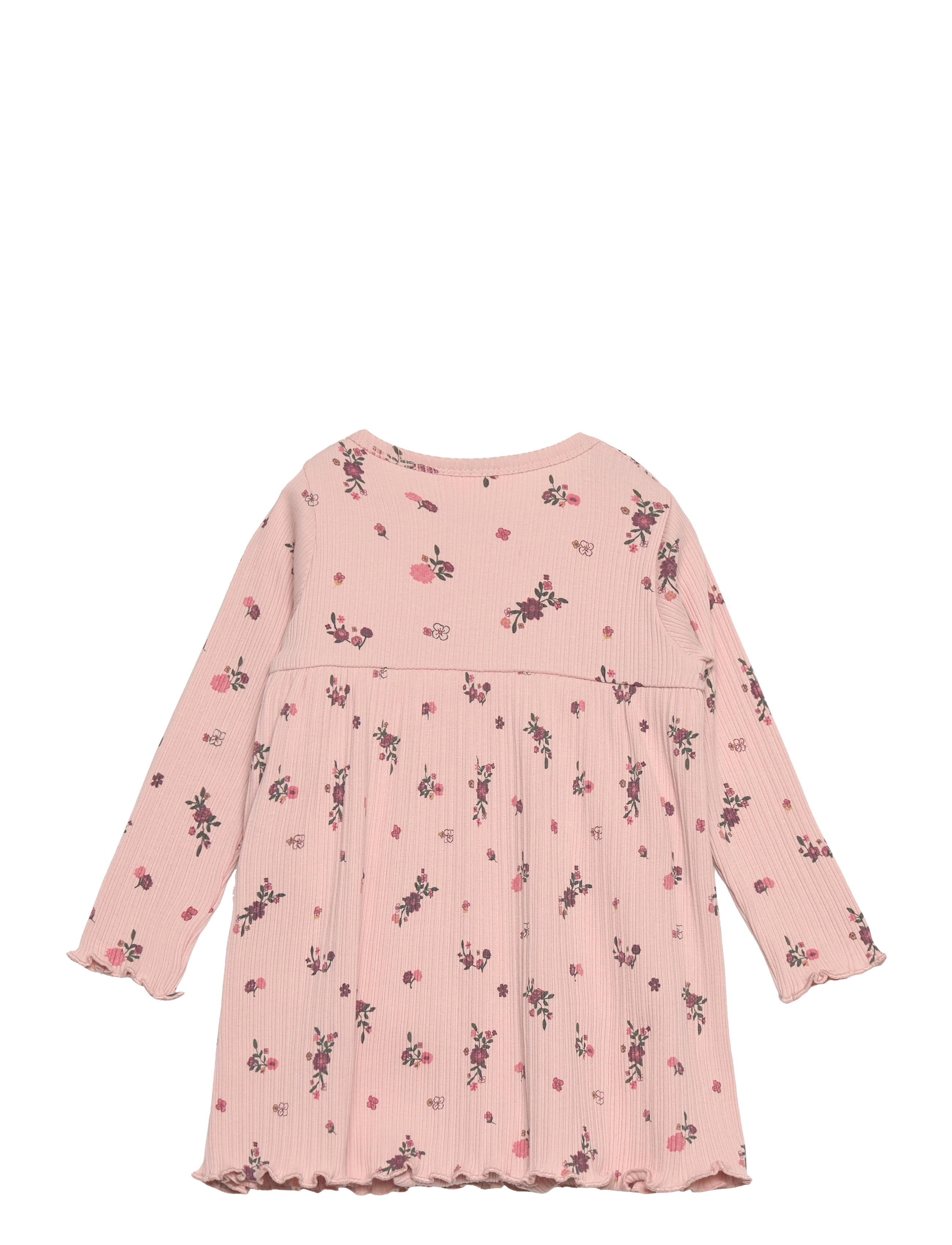 Minymo - Dress LS AOP Rib - langærmede hverdagskjoler - sepia rose - 1