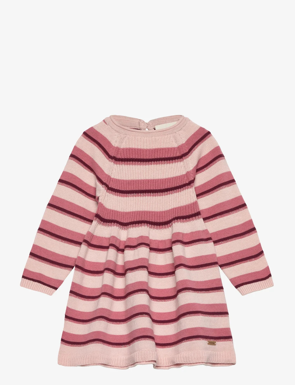 Minymo - Dress LS Y/D Knit - long-sleeved baby dresses - dusty rose - 0