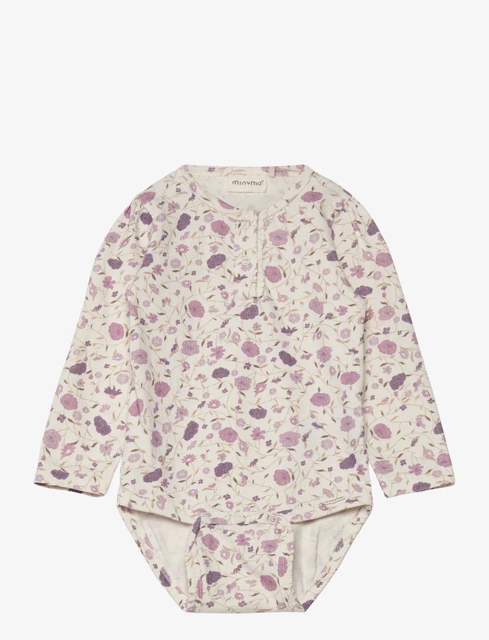 Minymo - Body LS AOP - langärmelige bodys - eggnog - 0