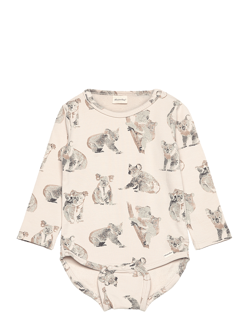 Minymo - Body LS AOP Sweat - langärmelige bodys - moonbeam - 0