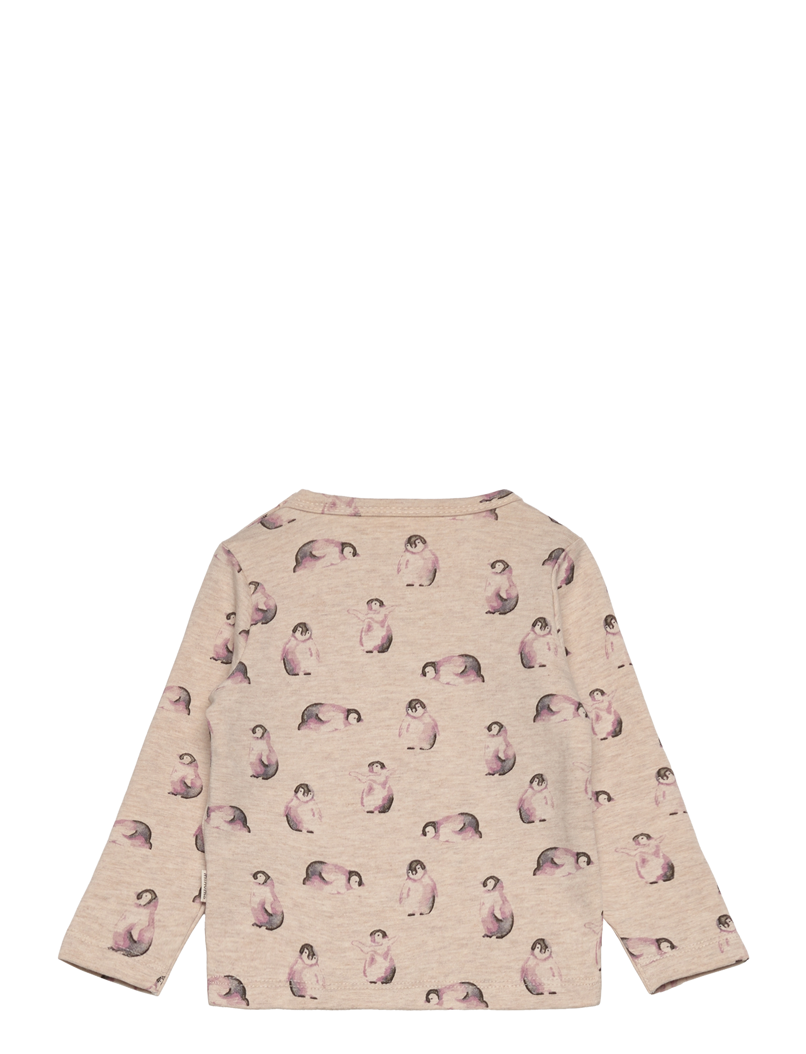 Minymo - T-shirt LS AOP Sweat - beige melange - 1