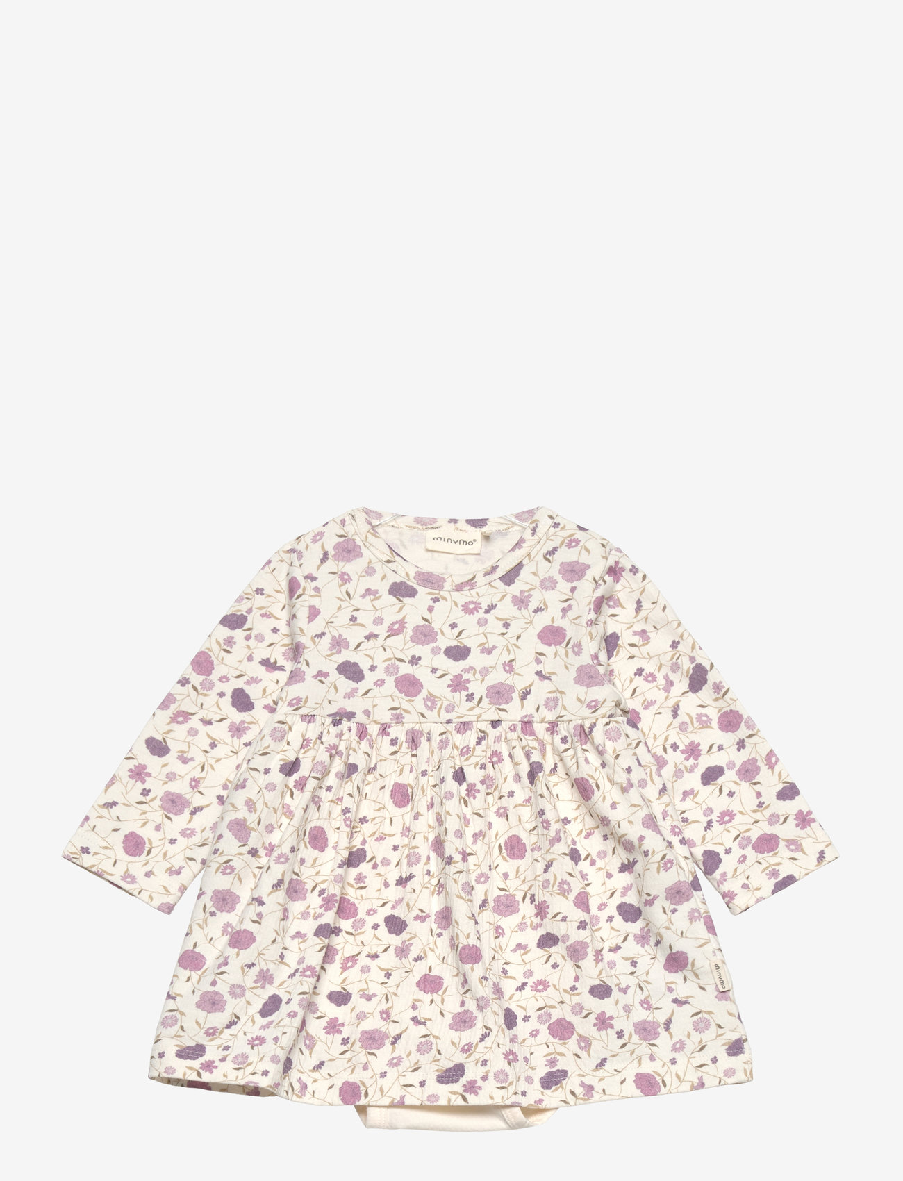 Minymo - Dress LS AOP - eggnog - 0