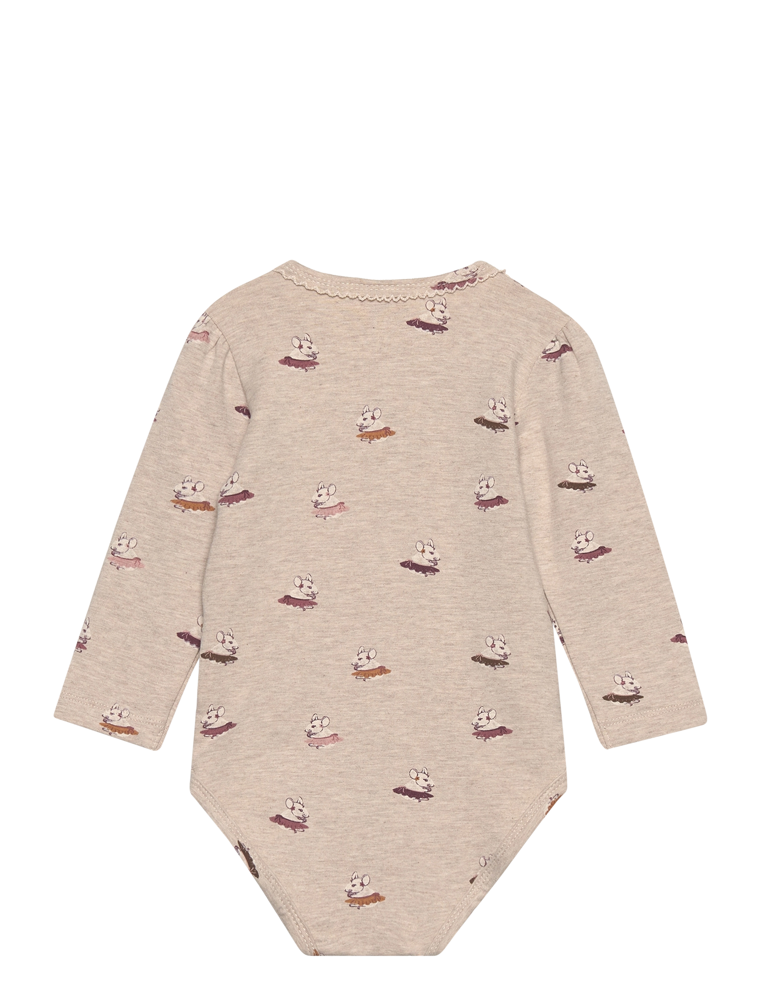 Minymo - Body LS AOP Sweat - beige melange - 1