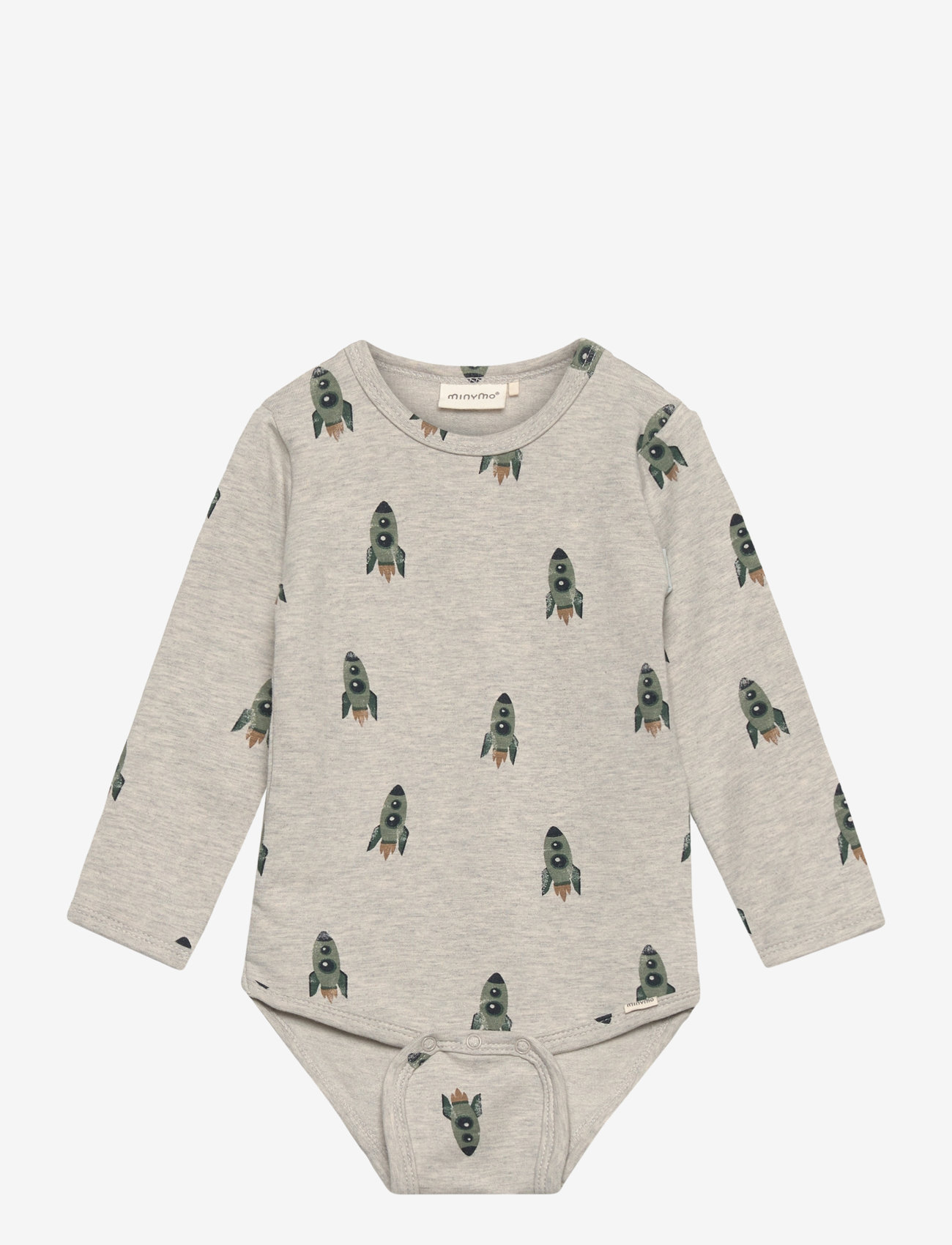 Minymo - Body LS AOP Sweat - grey melange - 0
