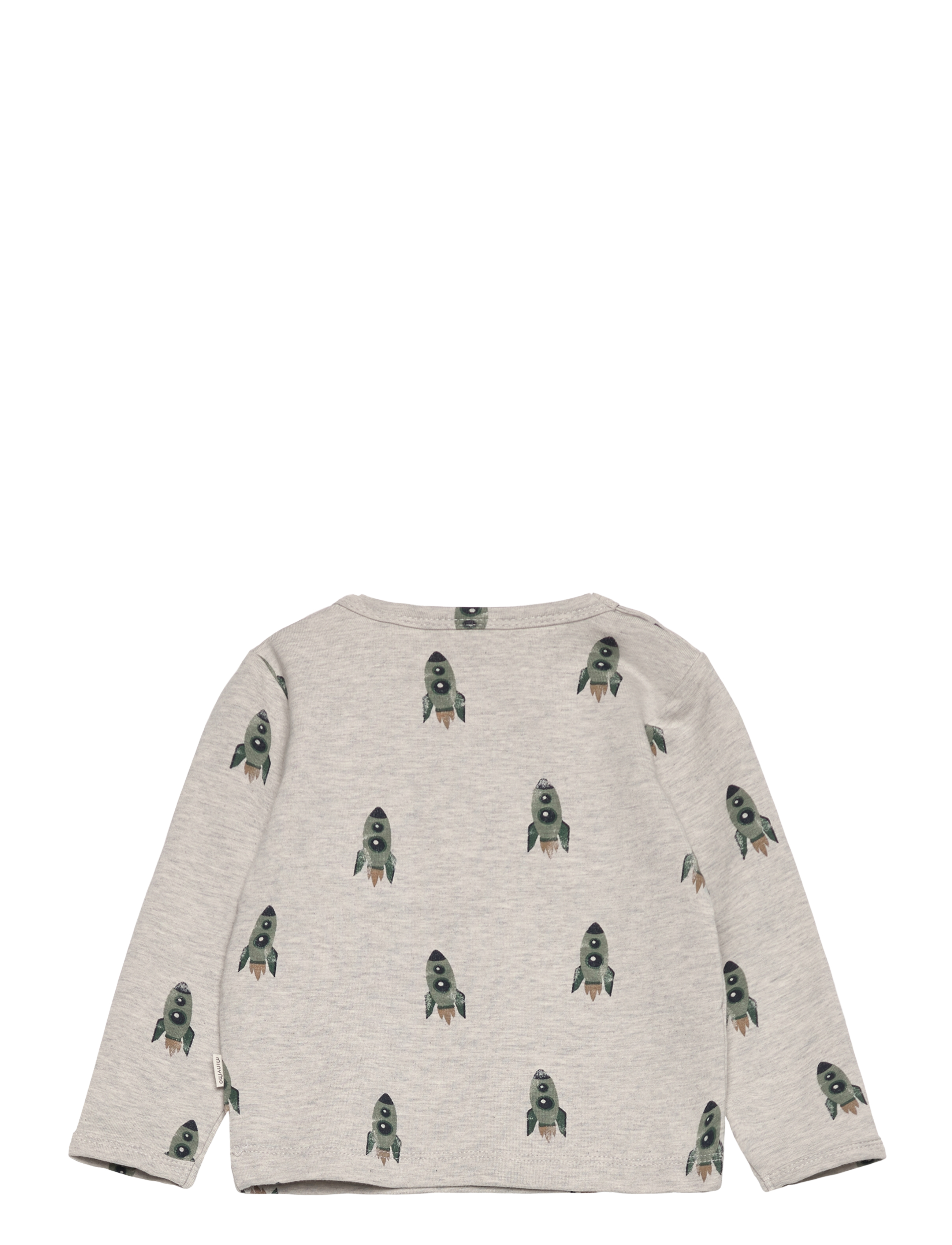 Minymo - T-shirt LS AOP Sweat - grey melange - 1