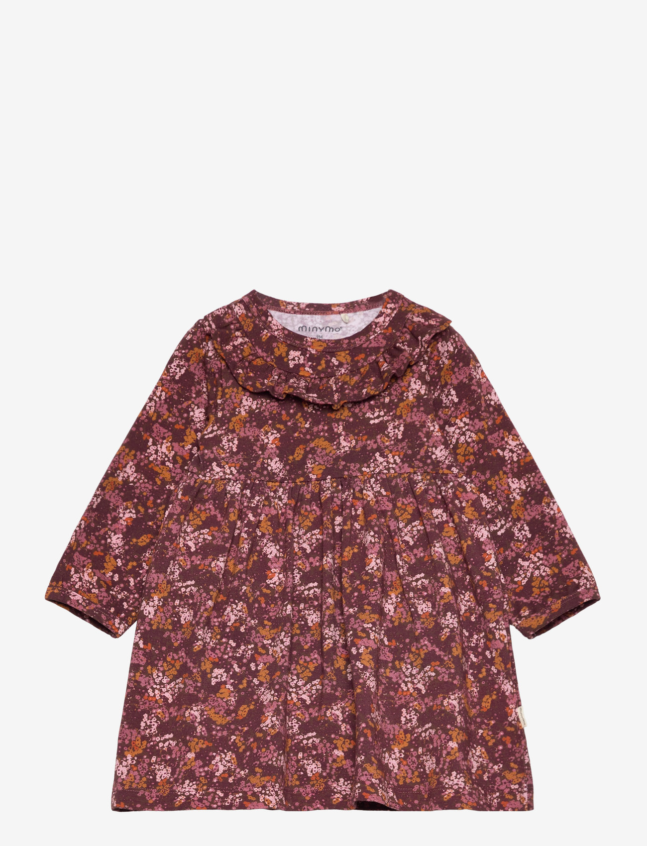 Minymo - Dress LS AOP - langærmede hverdagskjoler - carafe - 0