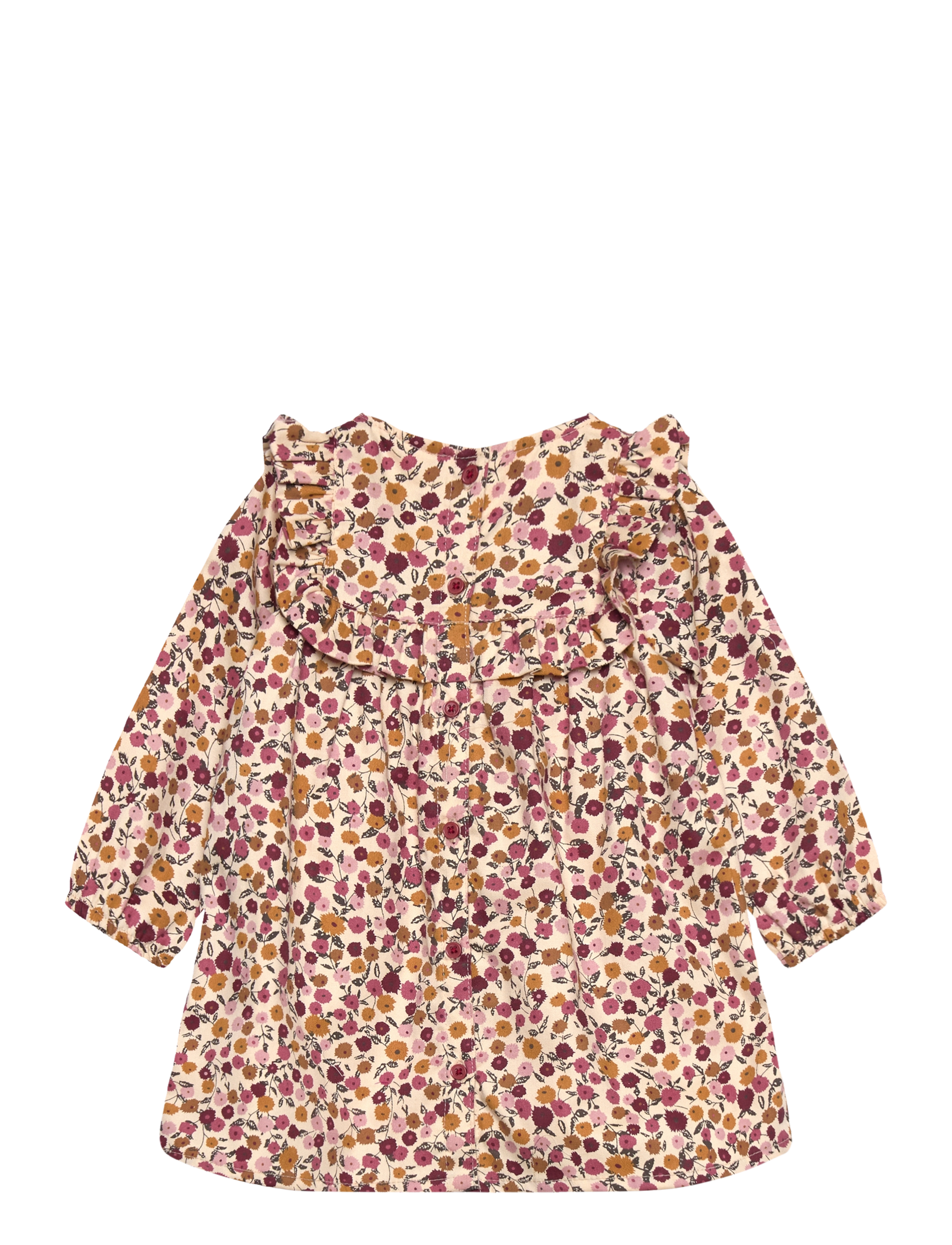 Minymo - Dress LS AOP w. Lining - eggnog - 1