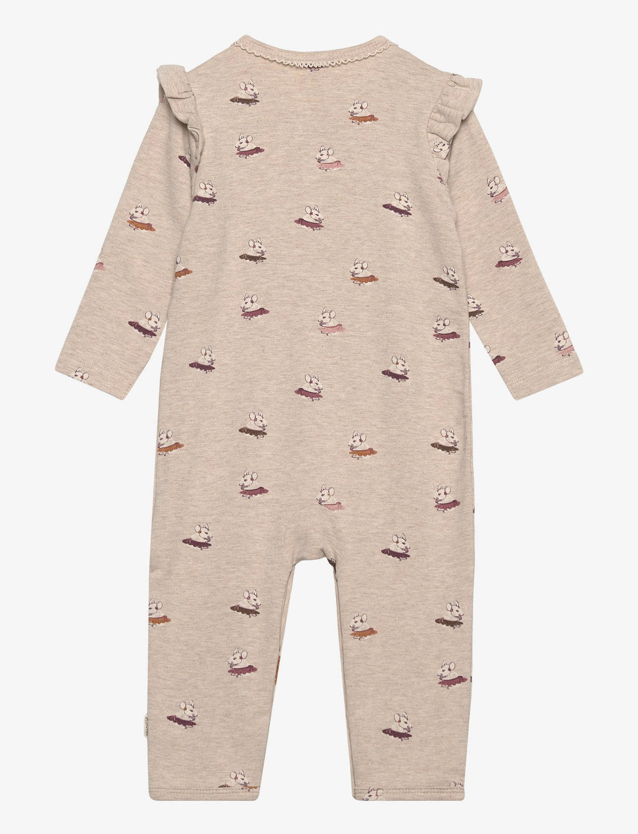 Minymo - Suit LS AOP Sweat - beige melange - 1