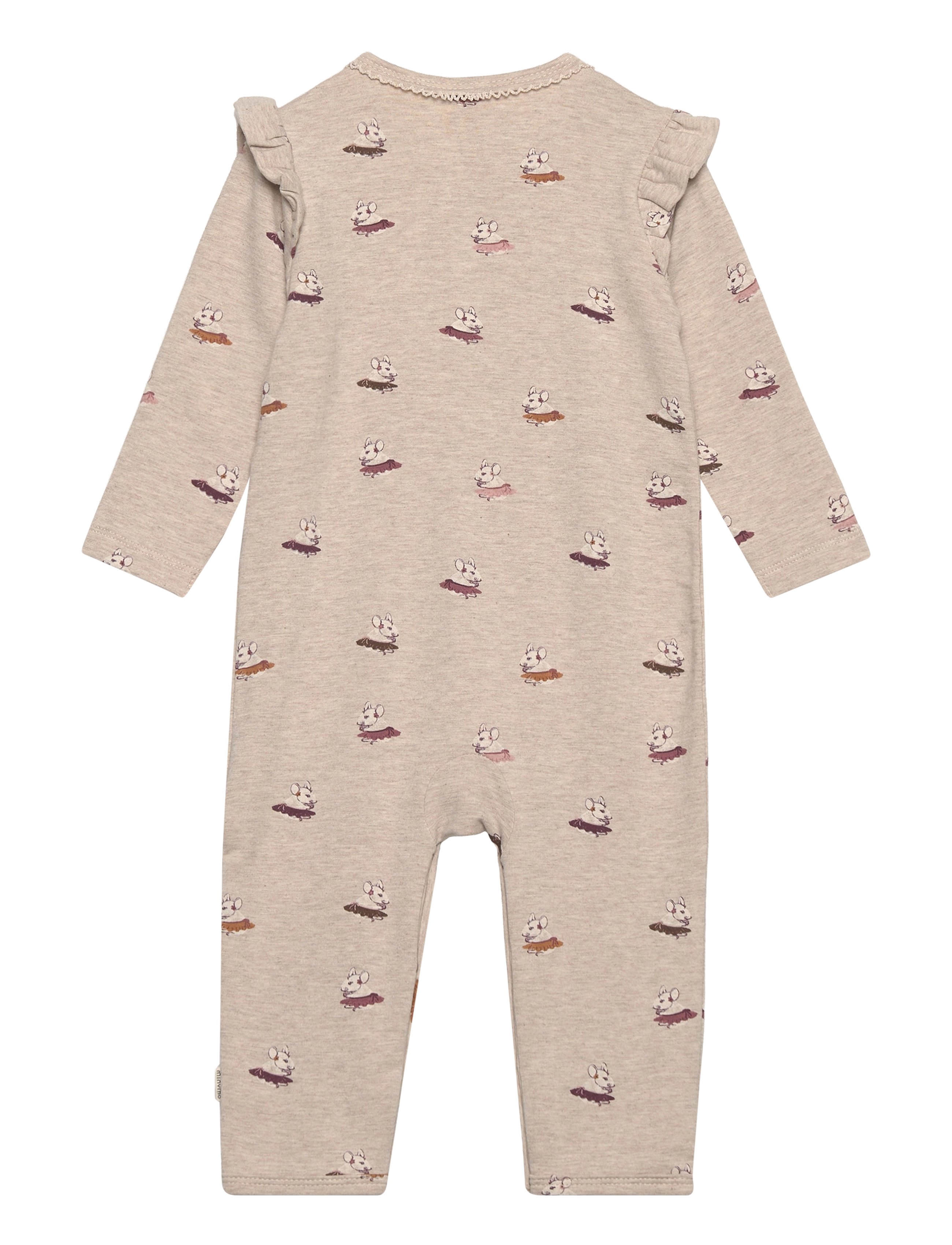 Minymo - Suit LS AOP Sweat - beige melange - 1