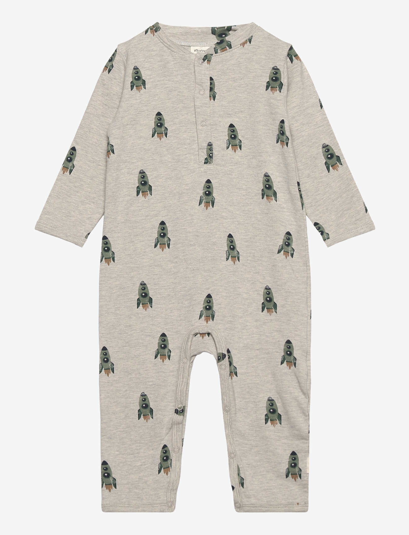 Minymo - Suit LS AOP Sweat - grey melange - 0