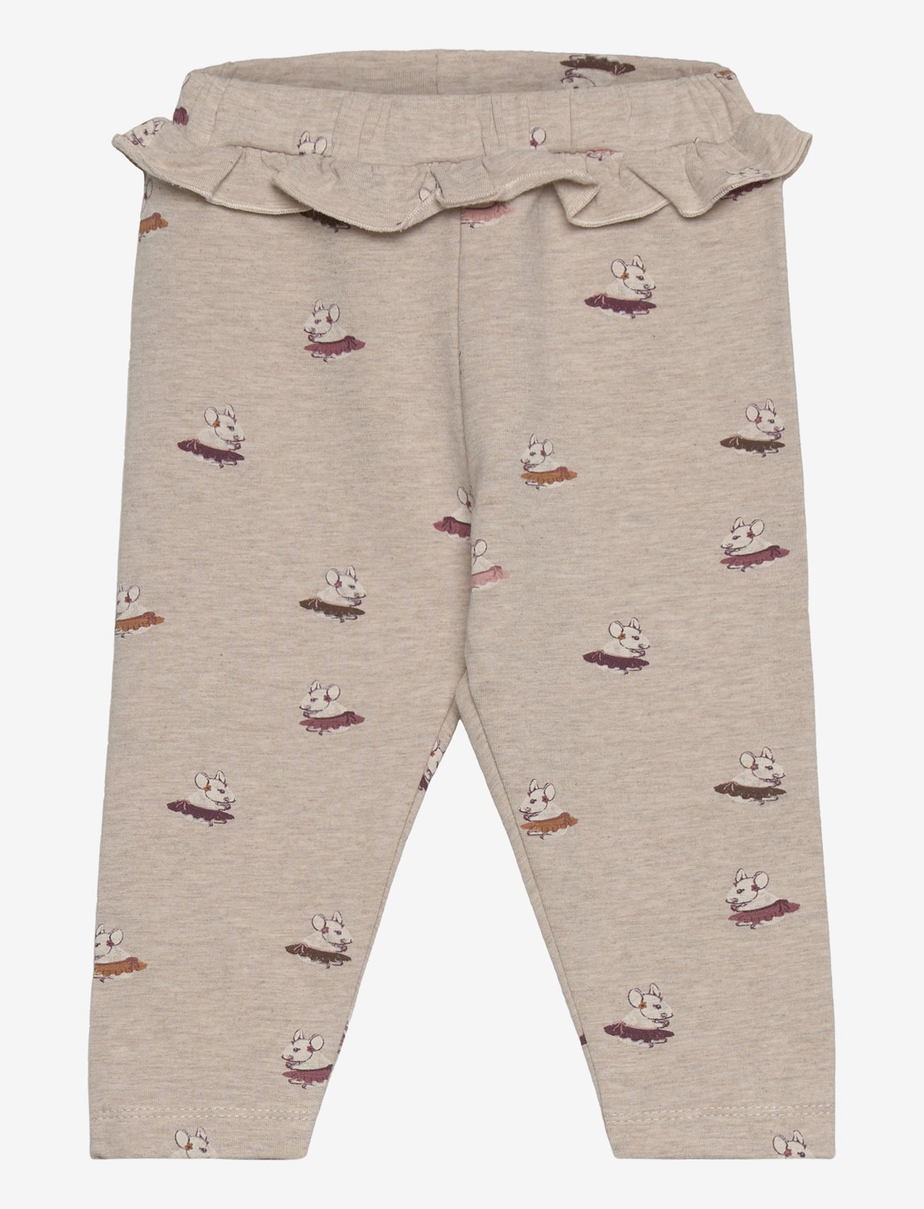 Minymo - Pants AOP Sweat - beige melange - 0