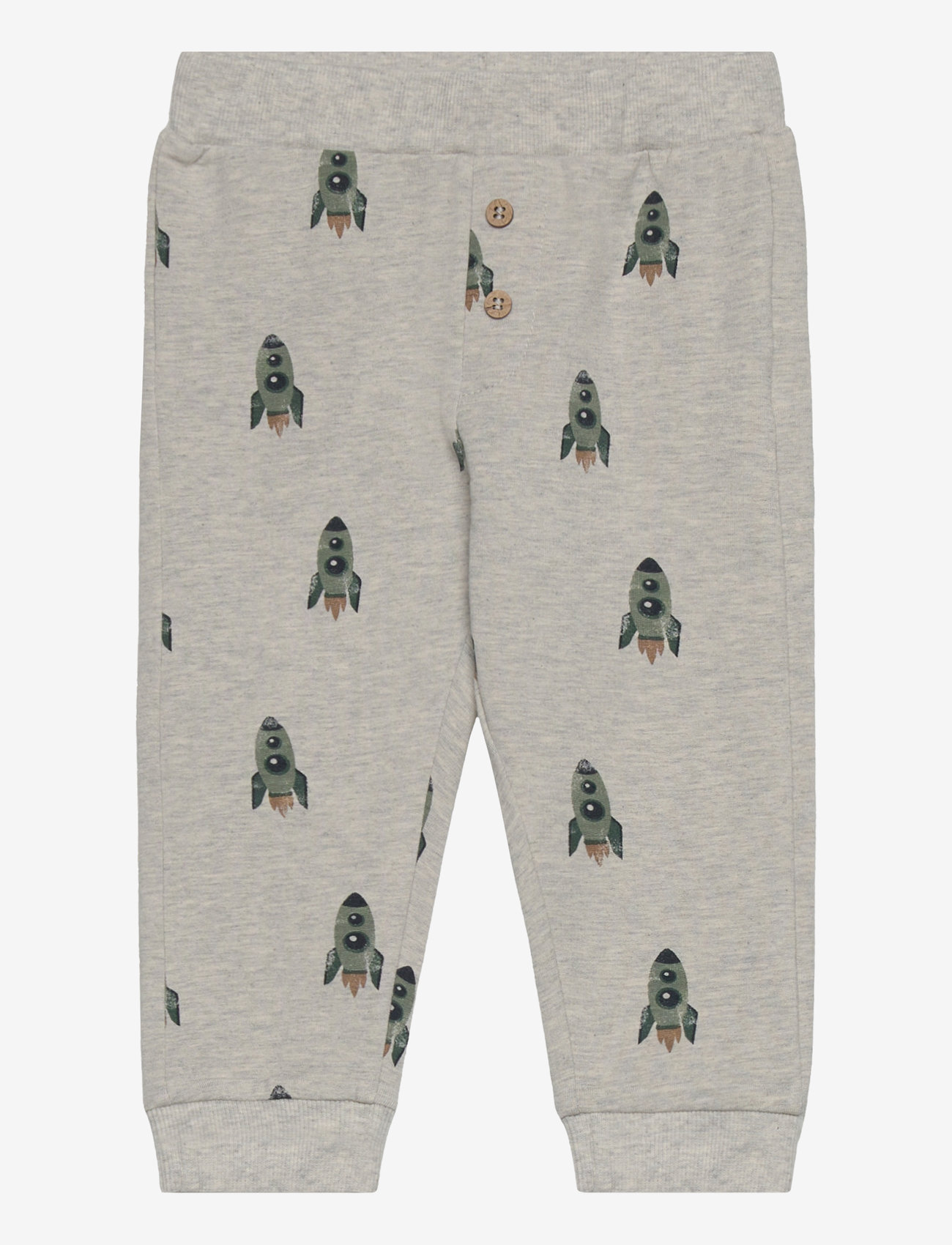 Minymo - Pants AOP Sweat - mjukisbyxor - grey melange - 0