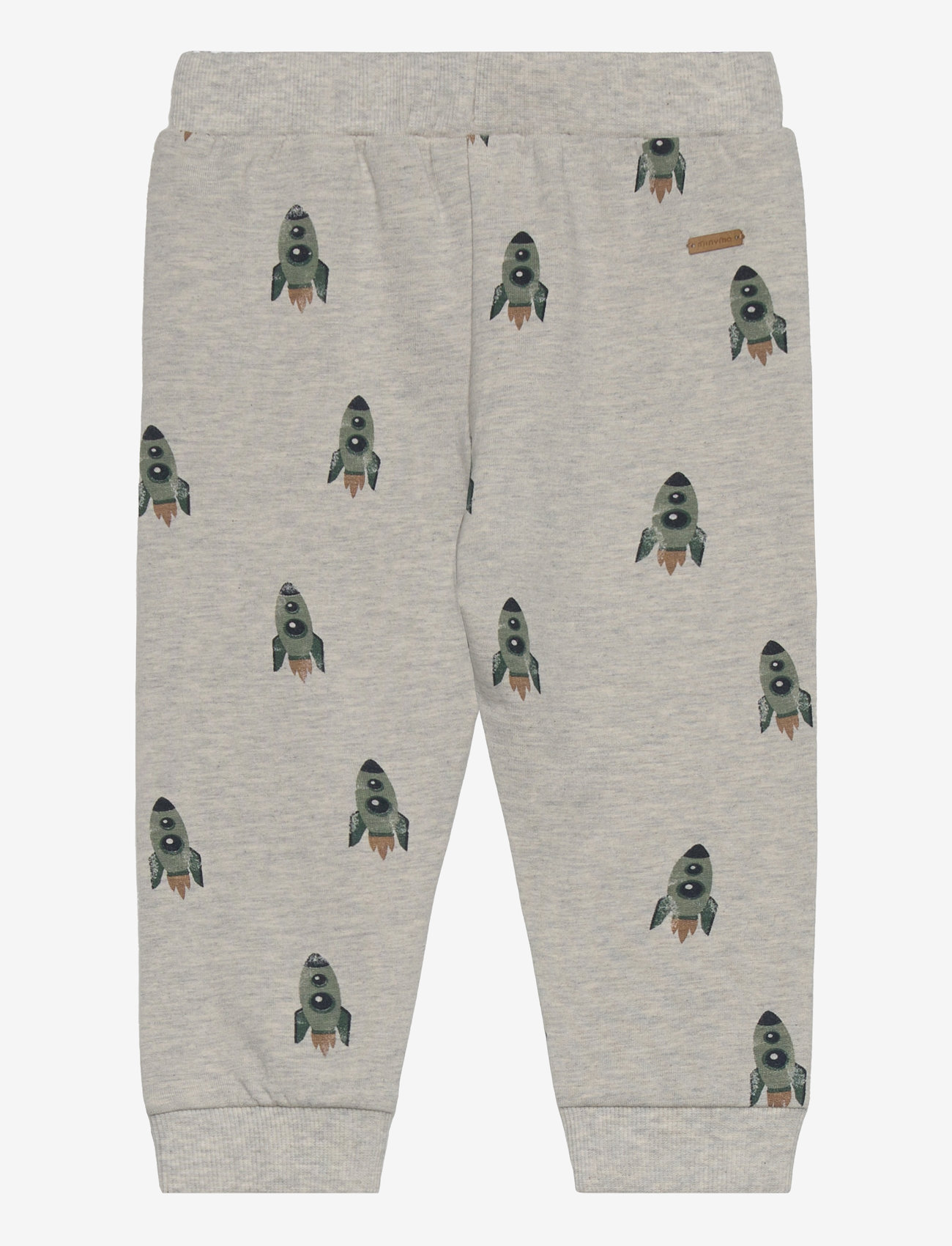 Minymo - Pants AOP Sweat - mjukisbyxor - grey melange - 1