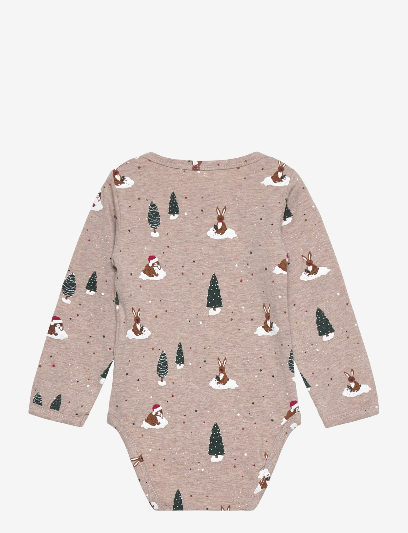 Minymo - Body LS AOP - brown melange - 1