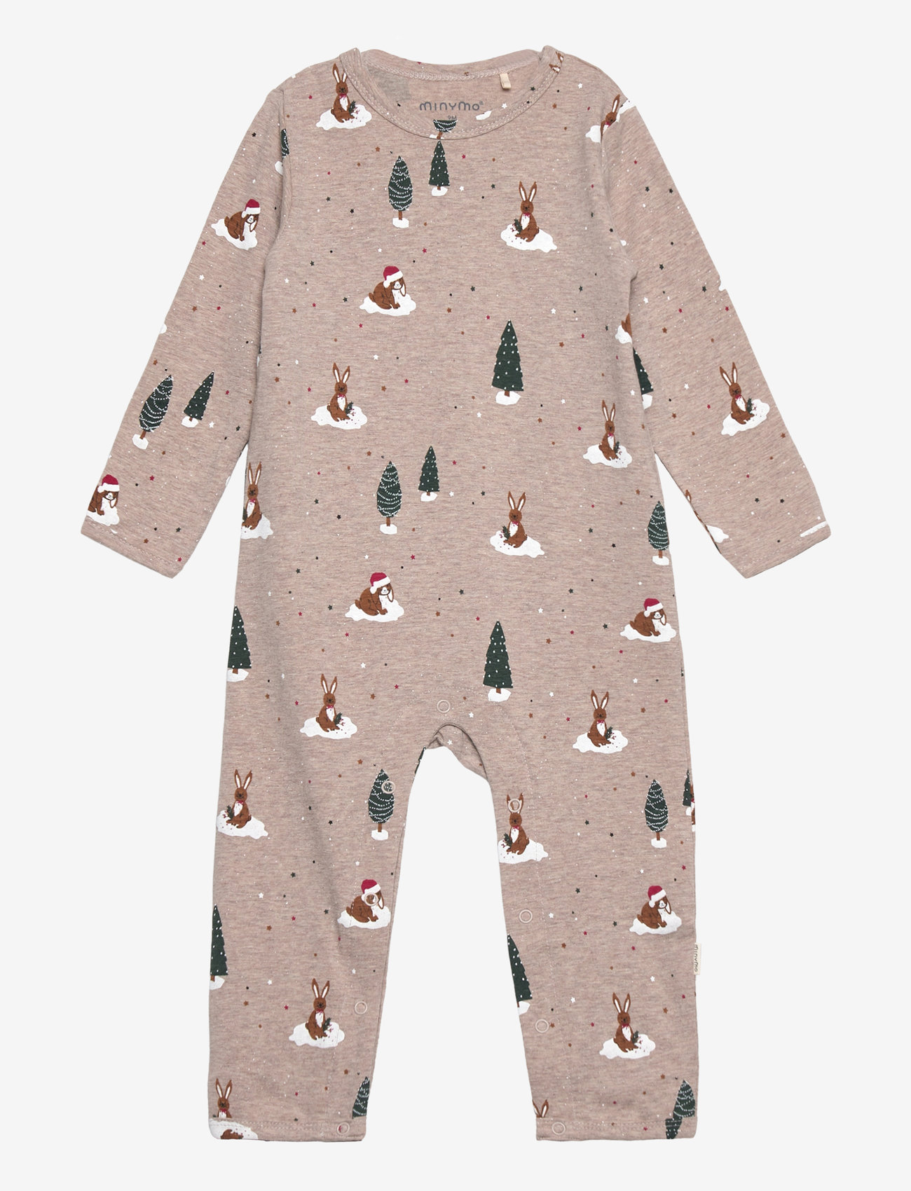 Minymo - Suit LS AOP - brown melange - 0