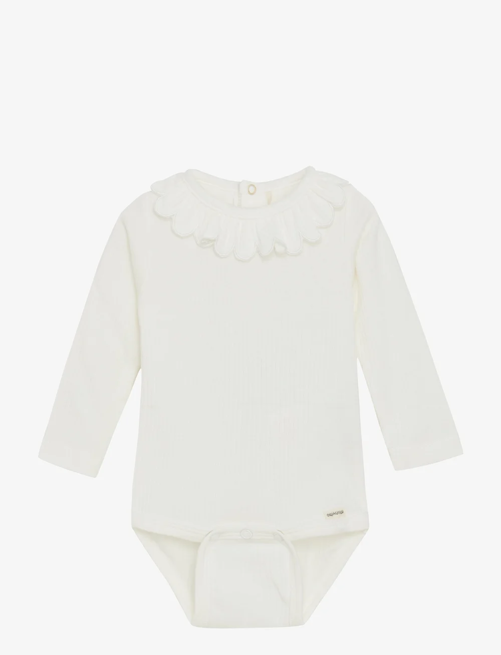Minymo - Body LS Rib - langærmede - marshmallow white - 0