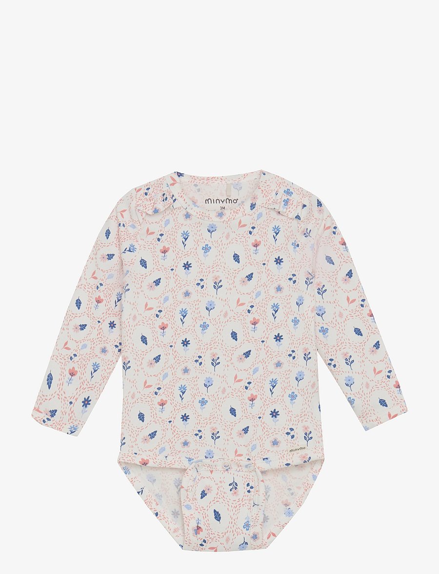 Minymo - Body LS AOP - långärmade - marshmallow white - 0