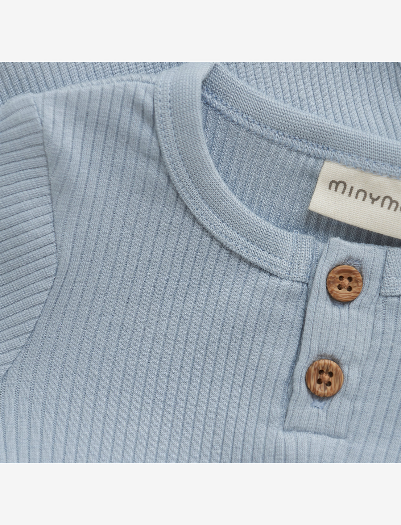 Minymo - Body LS Rib - pikkade varrukatega - blue fog - 2