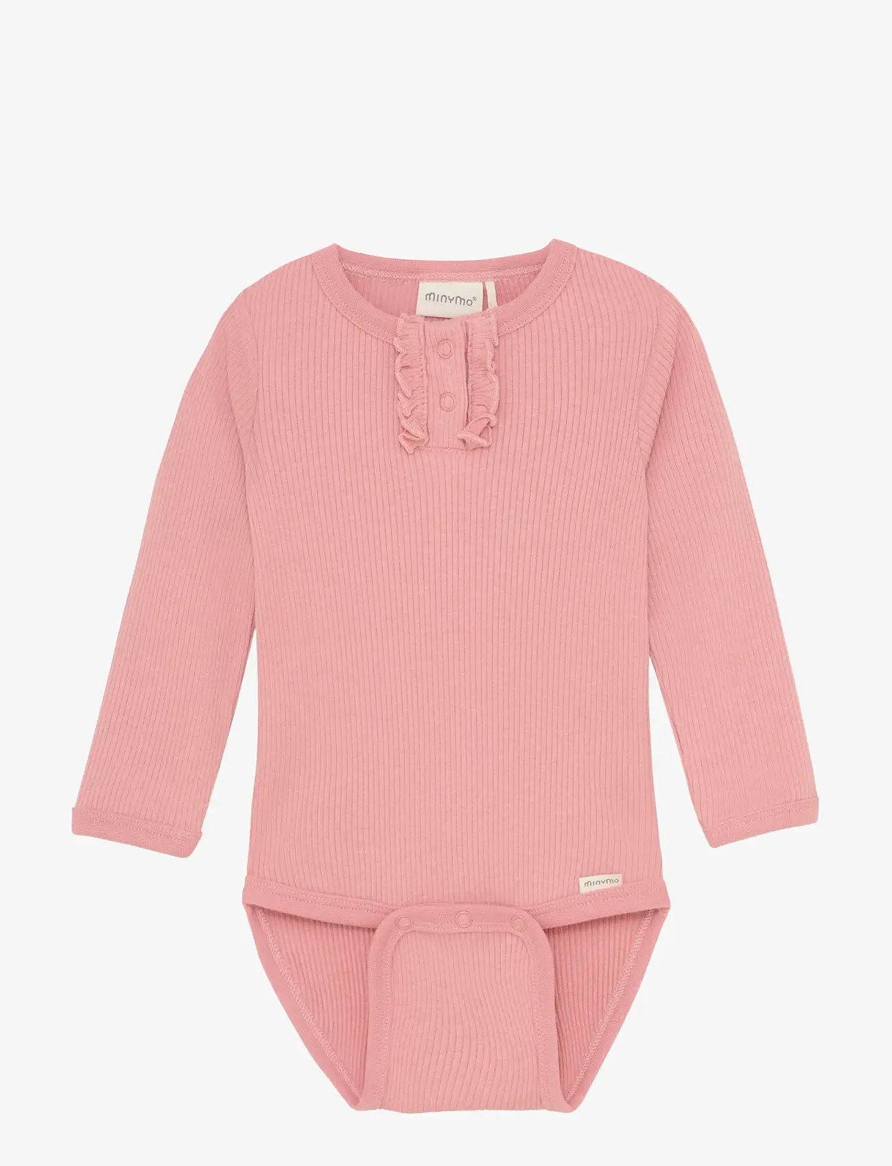 Minymo - Body LS Rib - langærmede bodyer - rosette - 0