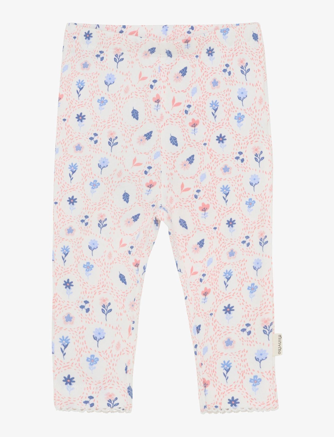 Minymo Leggings AOP - Riided - MARSHMALLOW WHITE / pink/rose