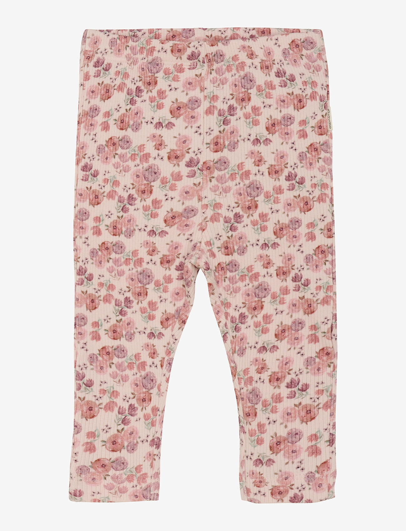 Minymo - Leggings AOP Rib - efterårstøj - peach whip - 0