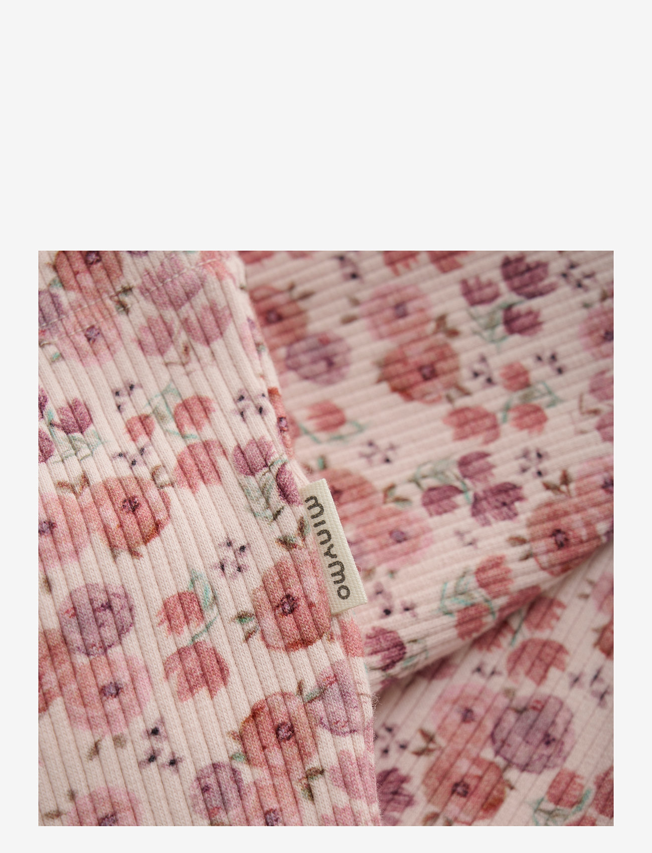 Minymo - Leggings AOP Rib - efterårstøj - peach whip - 2