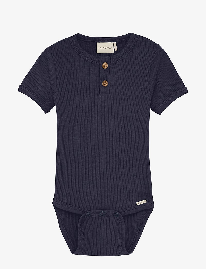 Minymo - Body SS Rib - kurzärmelige bodys - blue nights - 0