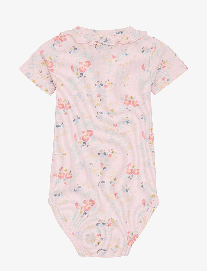 Minymo - Body SS AOP Rib - short-sleeved bodies - rosen quartz - 2