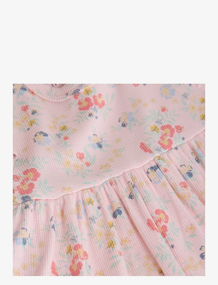 Minymo - Dress SS AOP Rib - rosen quartz - 2