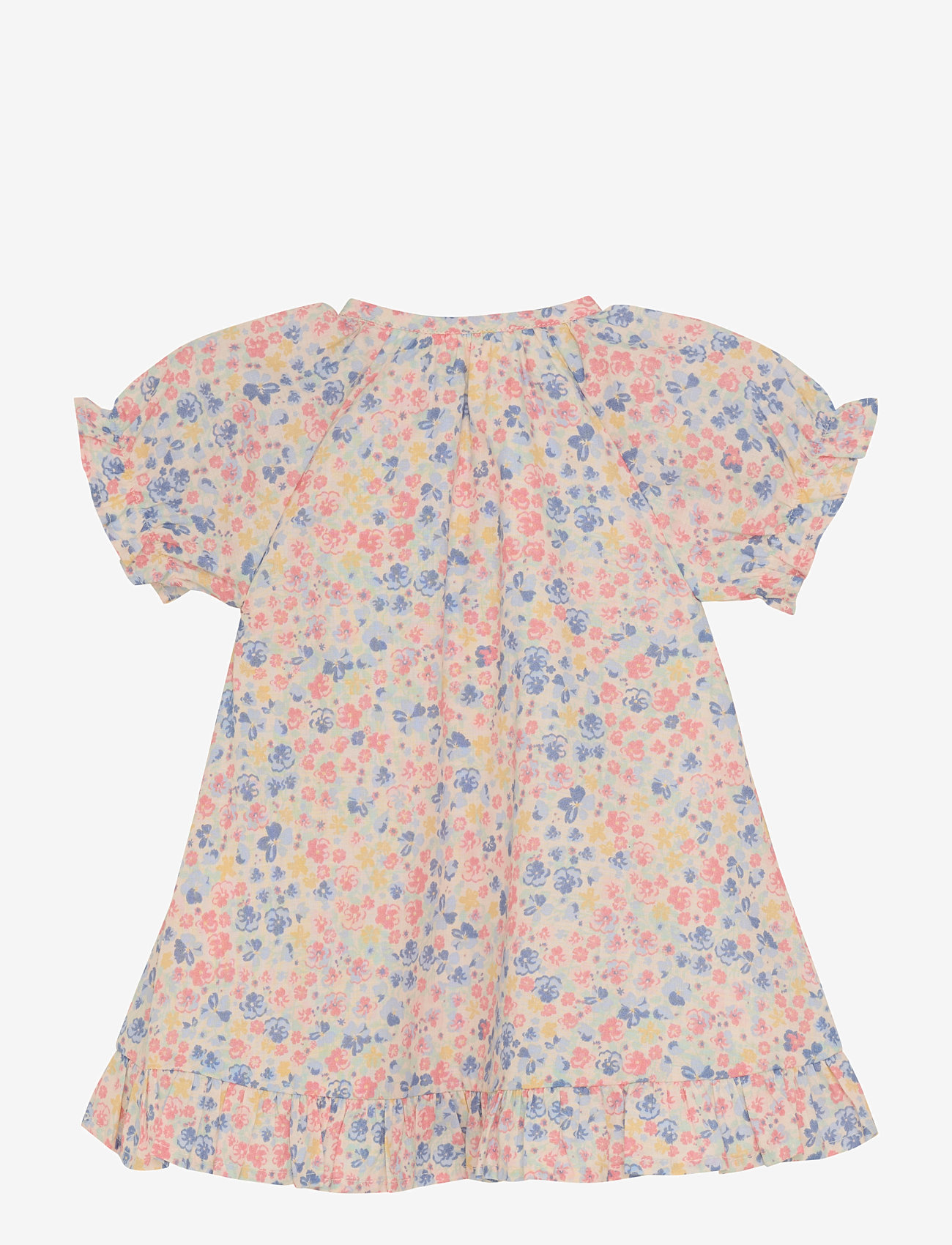 Minymo - Dress SS AOP w. Lining - kortärmade babyklänningar - skyway - 1