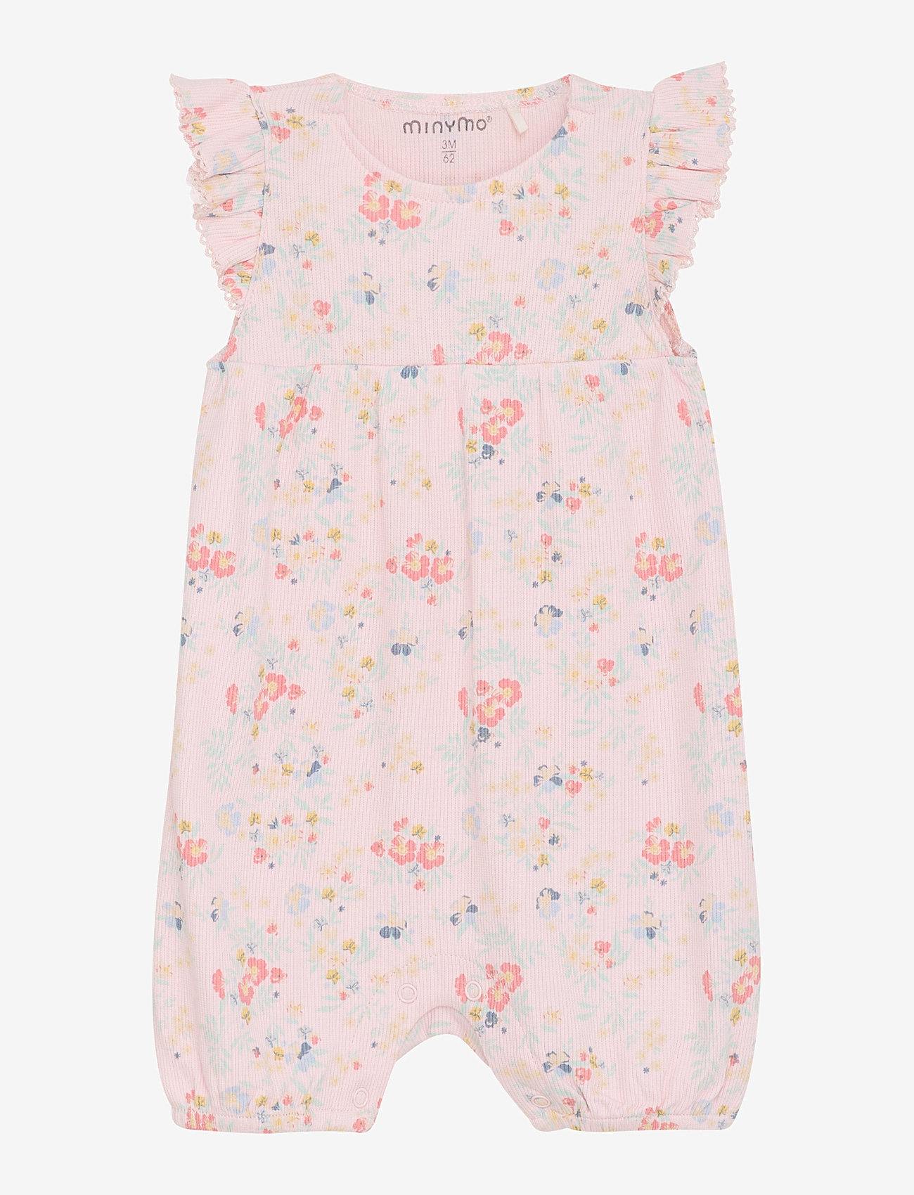 Minymo - Suit SS AOP Rib - kurzärmelig - rosen quartz - 0