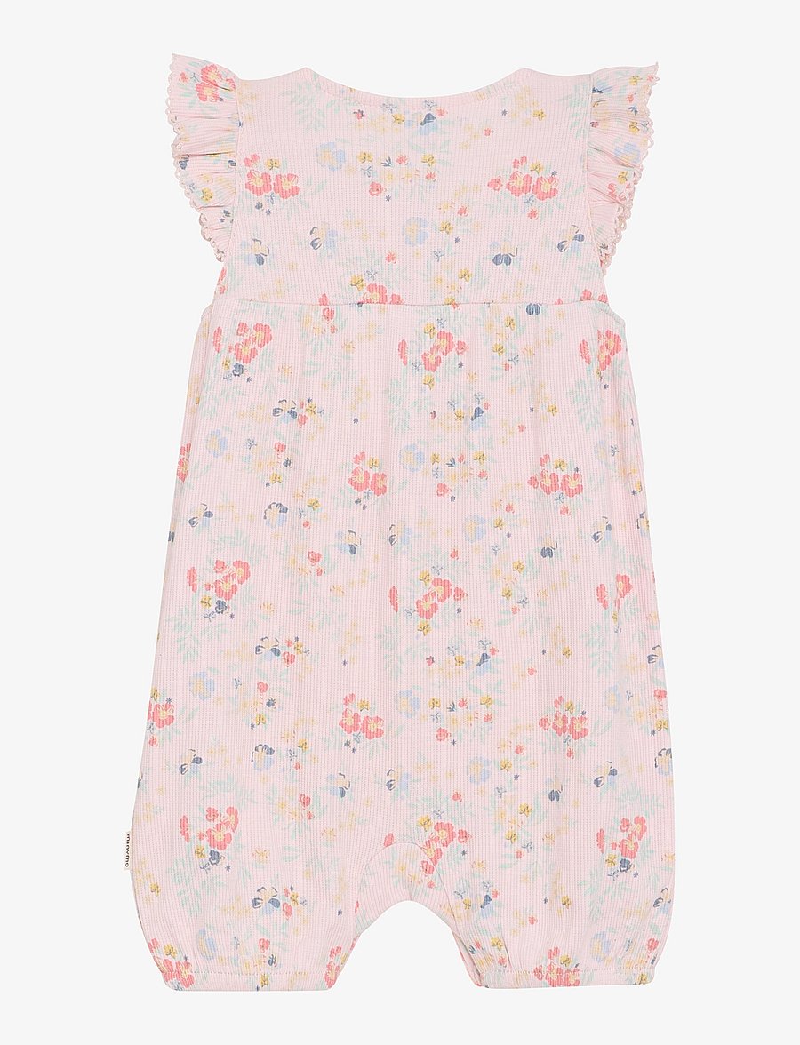Minymo - Suit SS AOP Rib - kurzärmelig - rosen quartz - 1