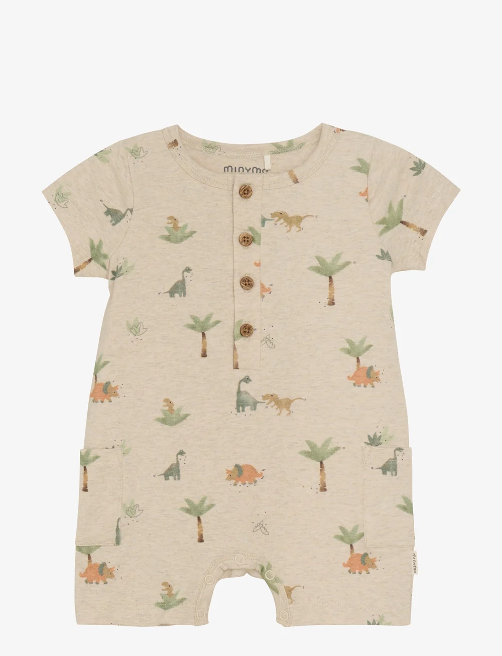 Minymo - Suit SS AOP - kurzärmelig - light beige melange - 0