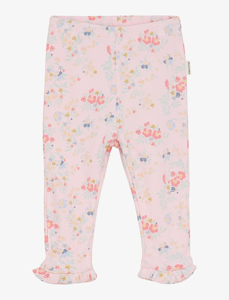 Minymo - Leggings AOP Rib - rosen quartz - 0