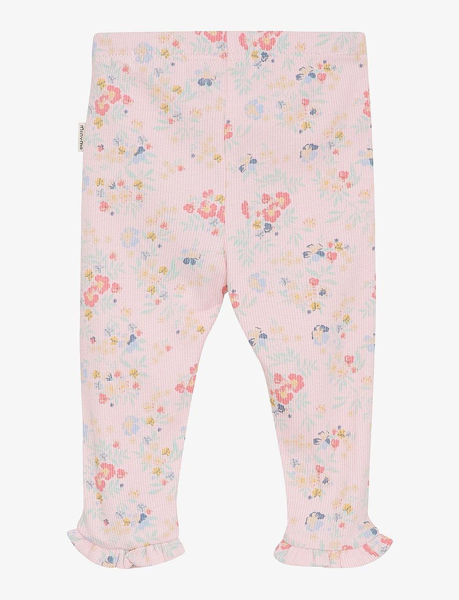 Minymo - Leggings AOP Rib - rosen quartz - 1