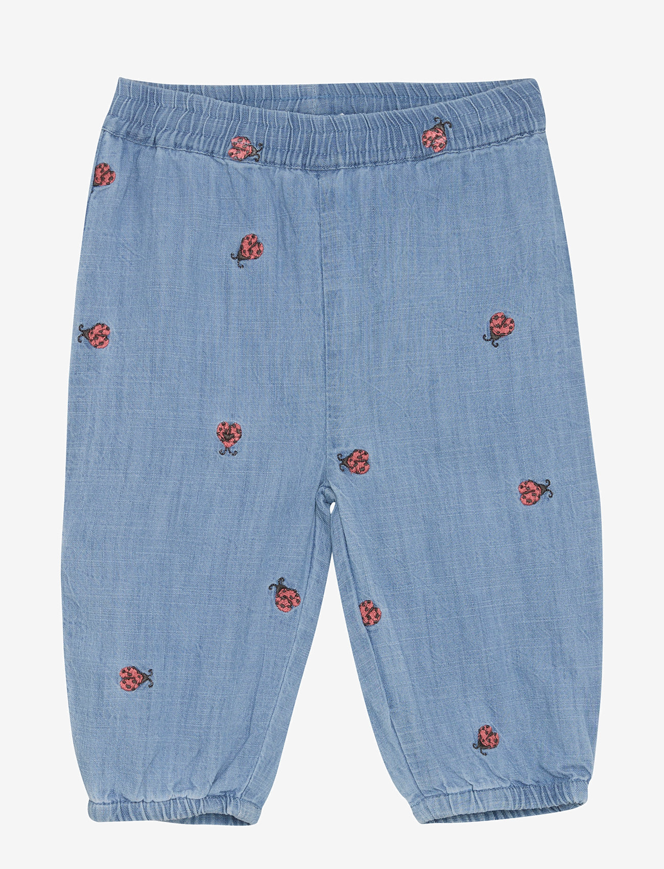 Minymo - Pants Emb. Chambray - faded denim - 0