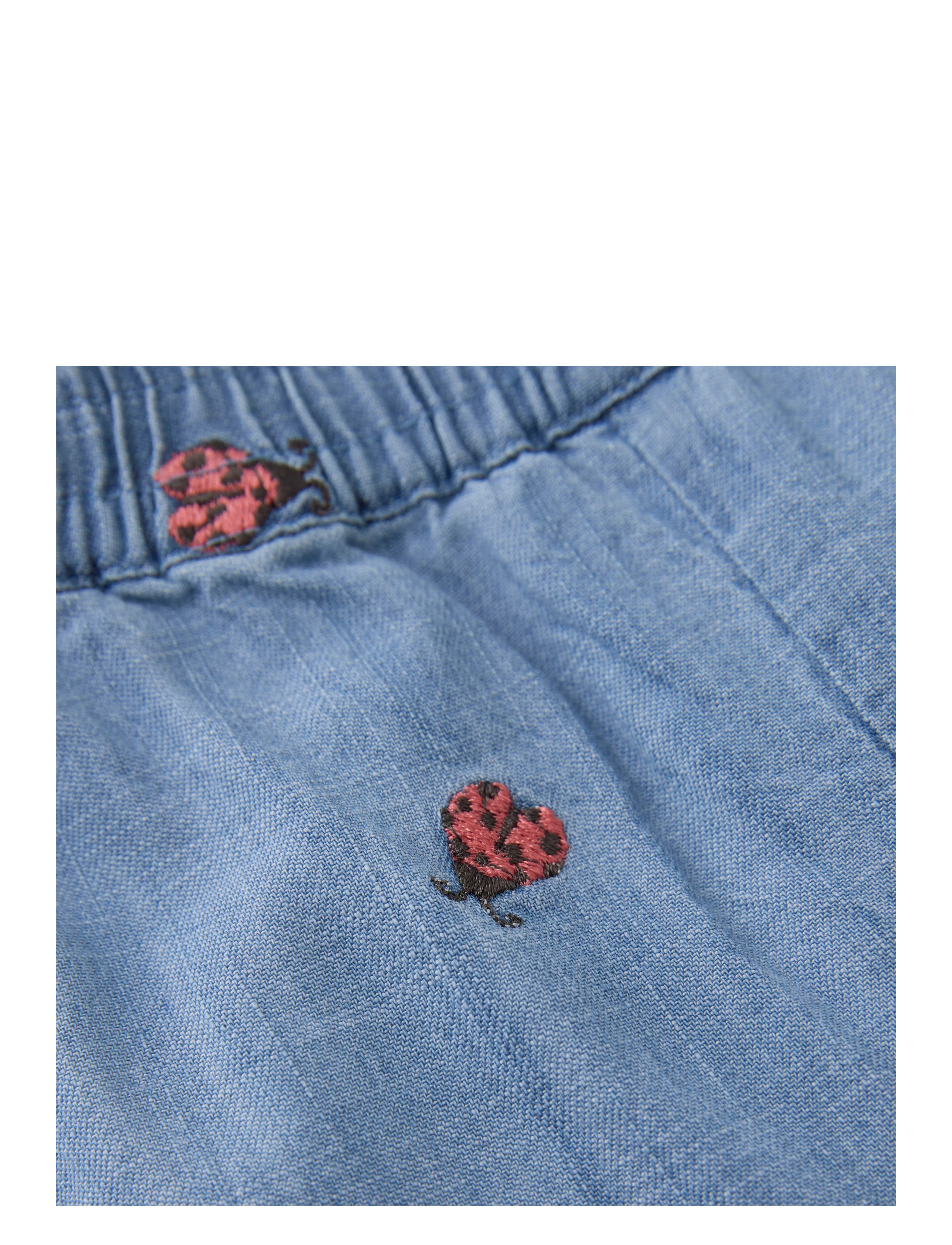 Minymo - Pants Emb. Chambray - faded denim - 2