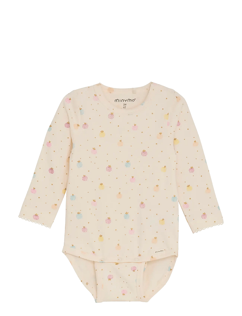 Minymo - Body LS AOP - long-sleeved - white swan - 0