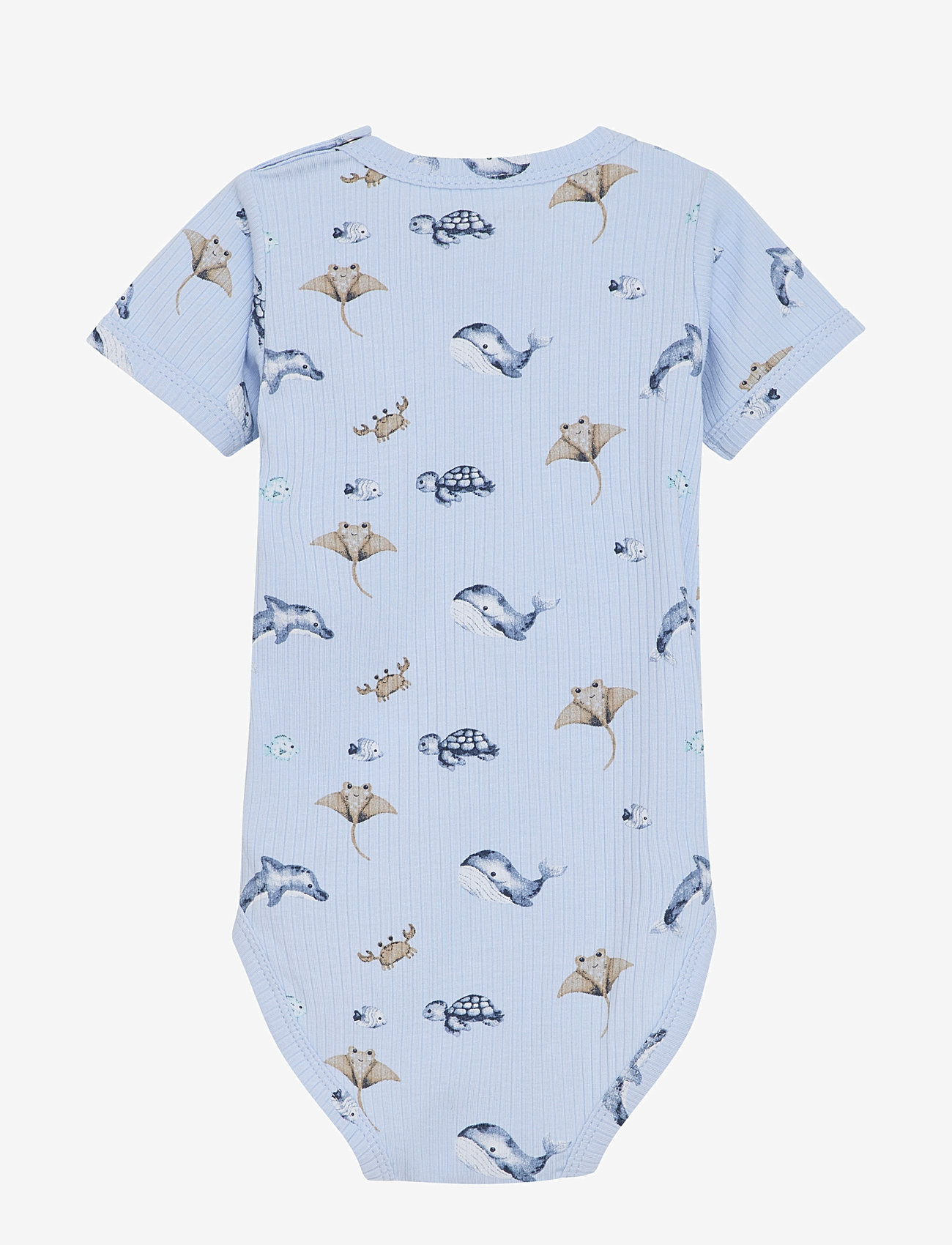 Minymo - Body SS AOP Rib - short-sleeved bodies - skyway - 2