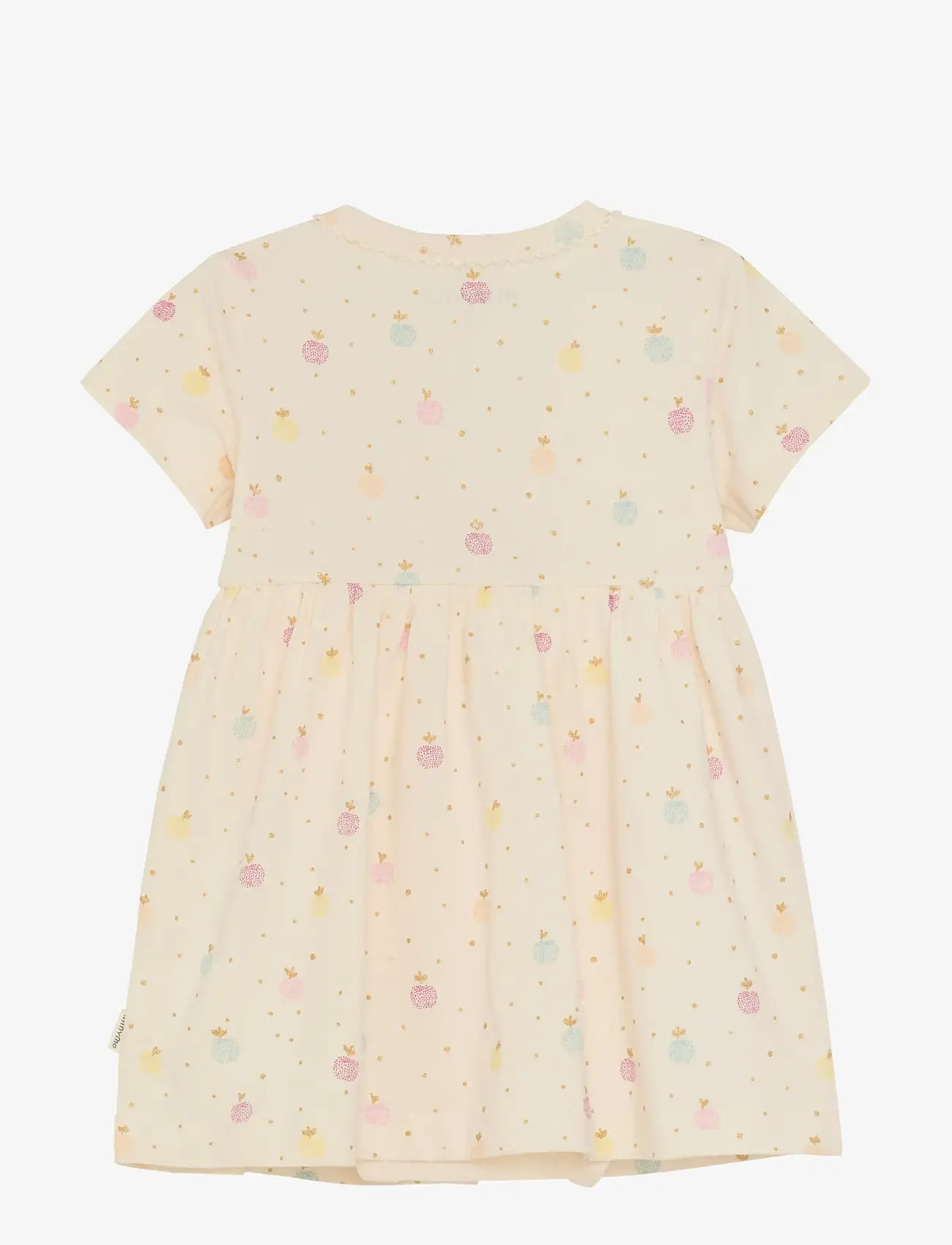 Minymo - Dress SS AOP - kortærmede hverdagskjoler - white swan - 1