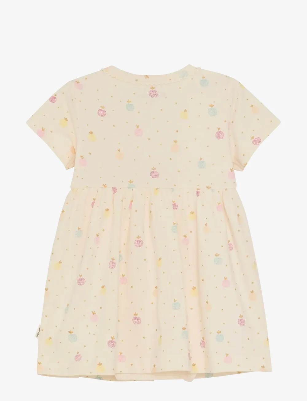 Minymo - Dress SS AOP - kortärmade babyklänningar - white swan - 1