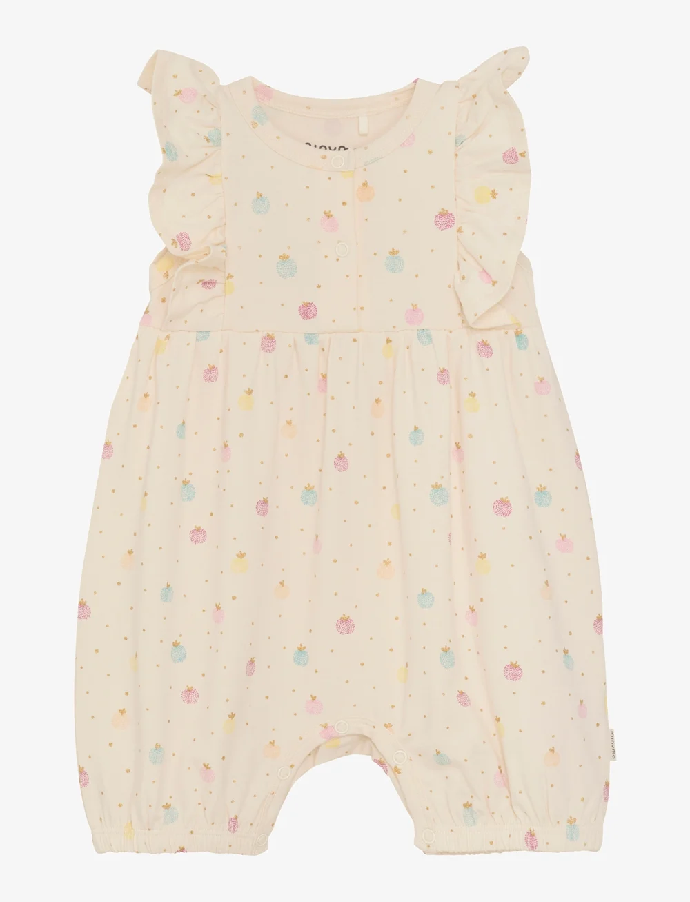 Minymo - Suit SS AOP - kurzärmelig - white swan - 0