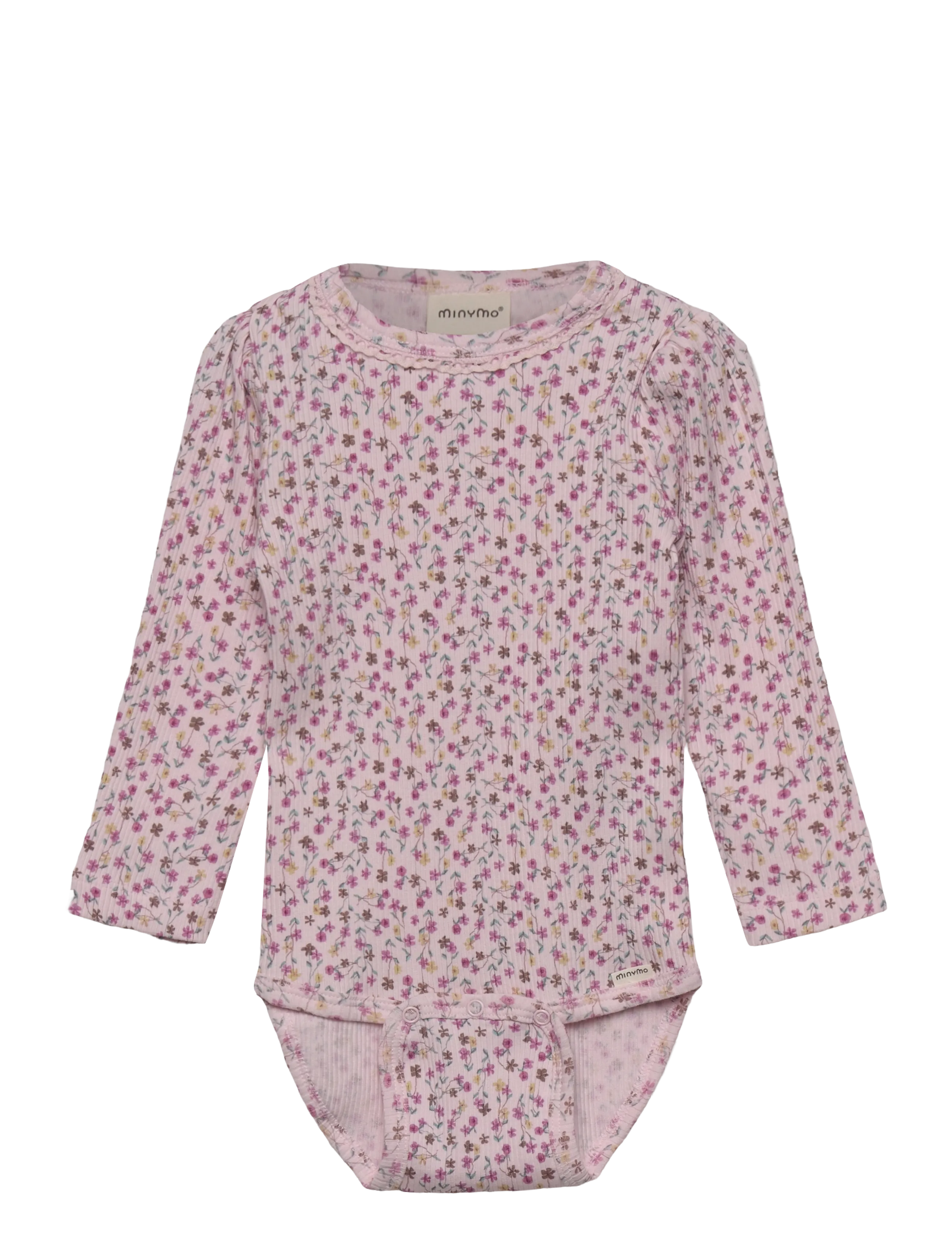 Minymo Body LS AOP Rib - Pikkade varrukatega bodid - TENDER TOUCH / pink/rose