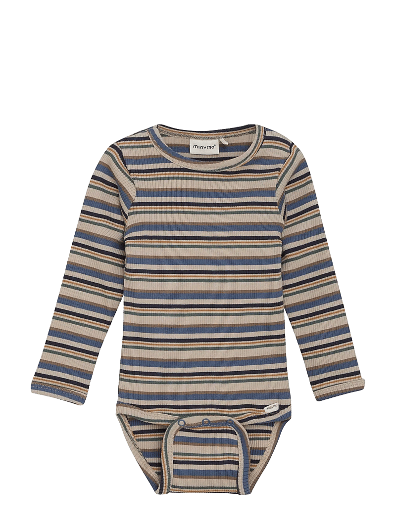 Minymo - Body LS Y/D Rib - langærmede bodyer - china blue - 0