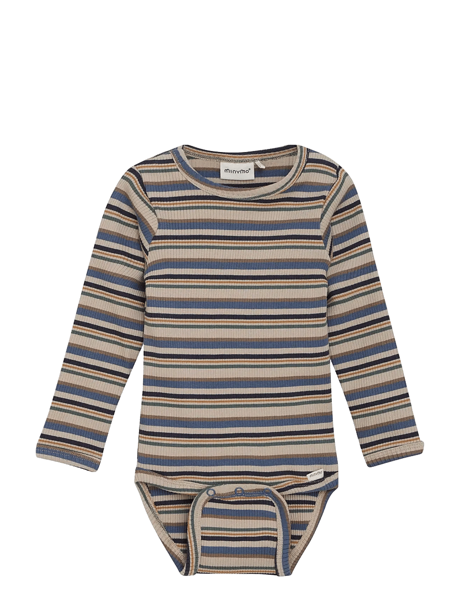 Minymo - Body LS Y/D Rib - langärmelige bodys - china blue - 0