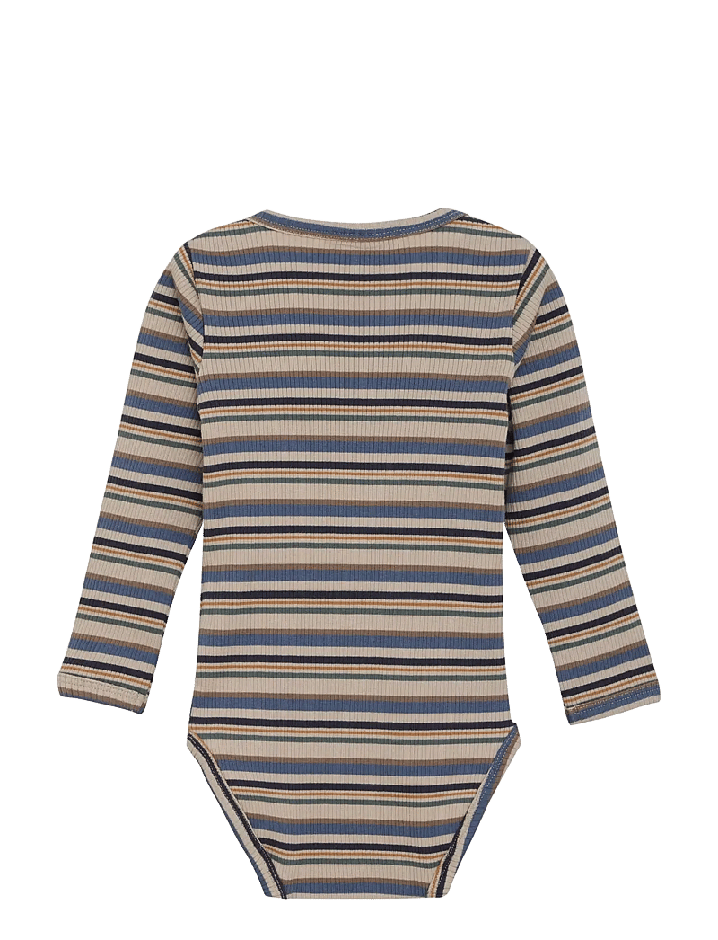 Minymo - Body LS Y/D Rib - langærmede bodyer - china blue - 1