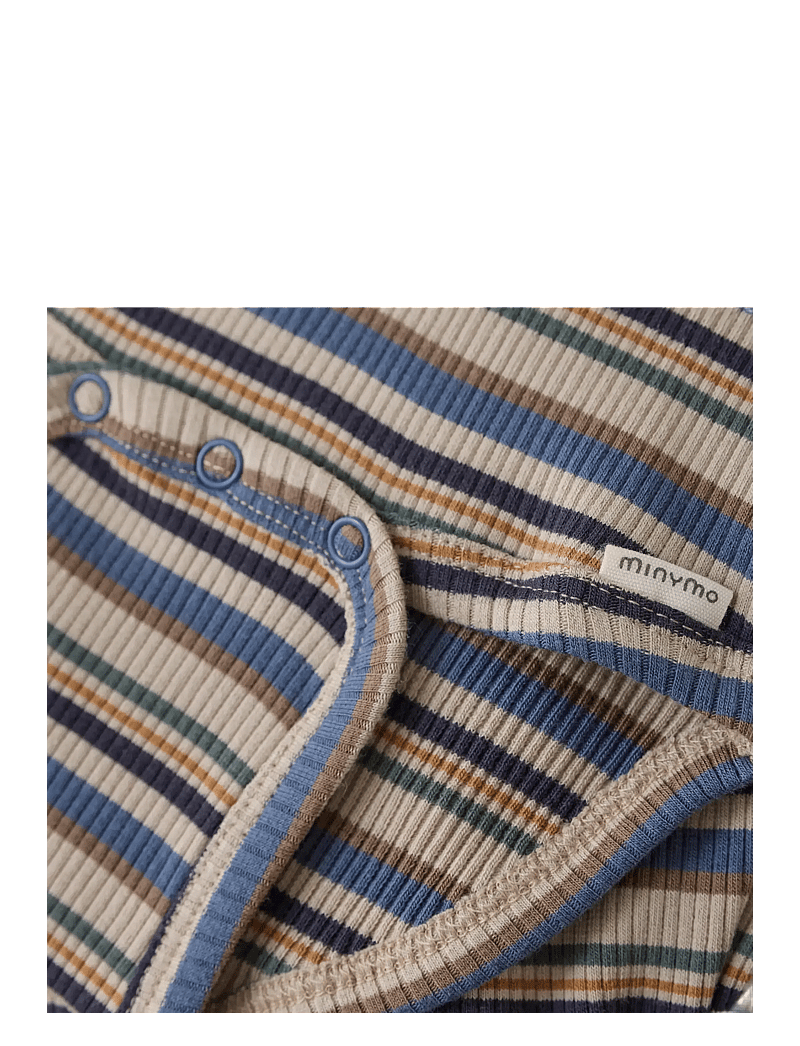 Minymo - Body LS Y/D Rib - langærmede bodyer - china blue - 2