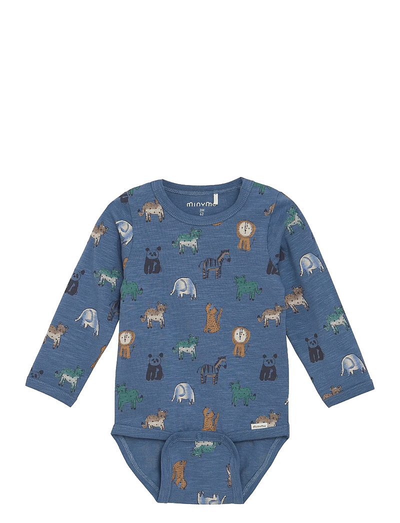Minymo - Body LS AOP - china blue - 0